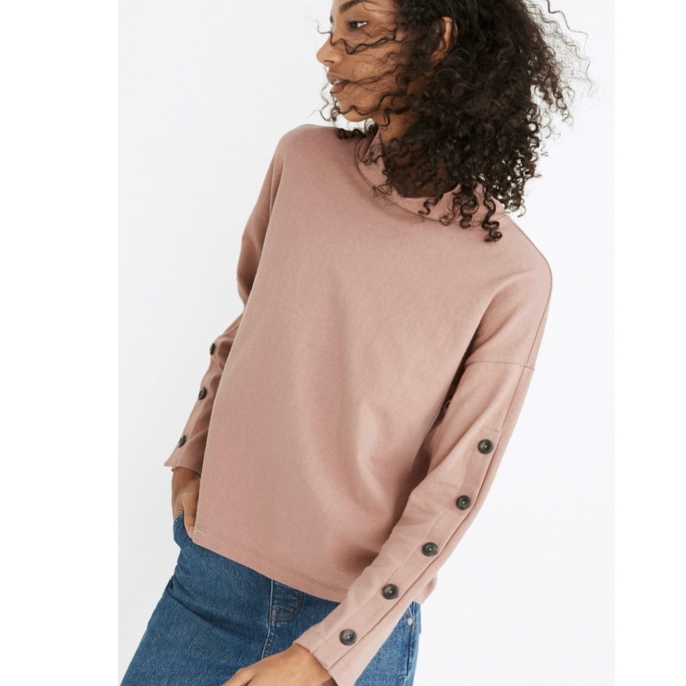 Madewell Button-Sleeve Turtleneck Top Size XXS